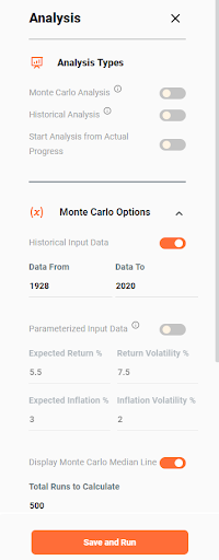 Monte Carlo tab options