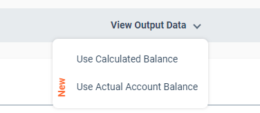 View output data menu